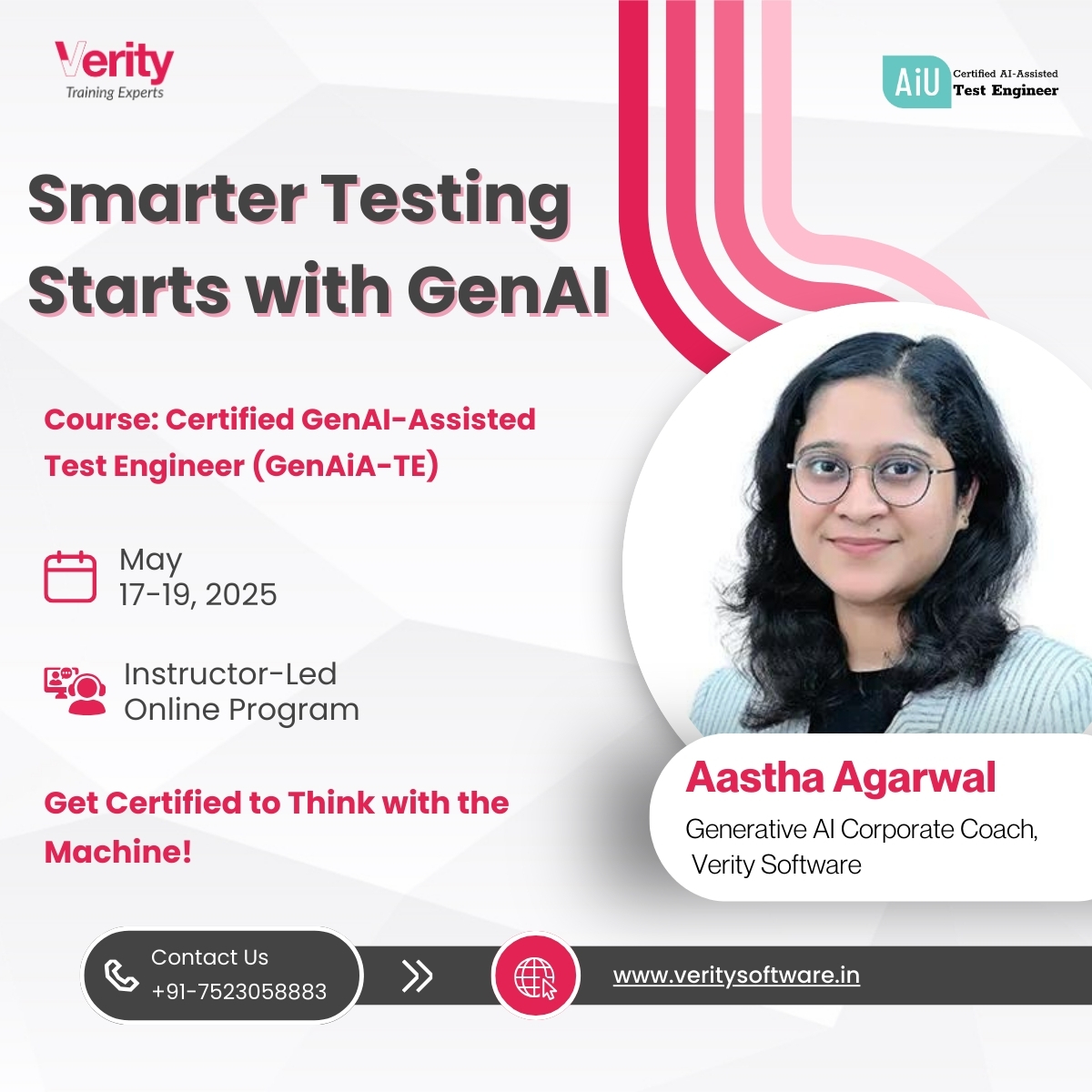 verity_software's tweet image. Revolutionize your testing approach with GenAI in association with @AI_Untd 

Enroll – veritysoftware.in/course/certifi…

#VeritySoftware #TrainingExpert