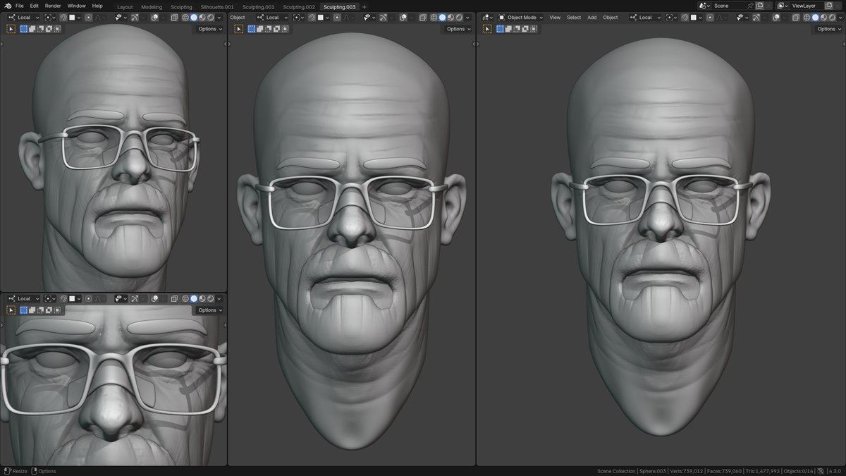 Breaking Bad, Walter White 👨‍🔬⚗️ - Speedsculpt n.007

#breakingbad #walterwhite #b3d #art #sculpting
