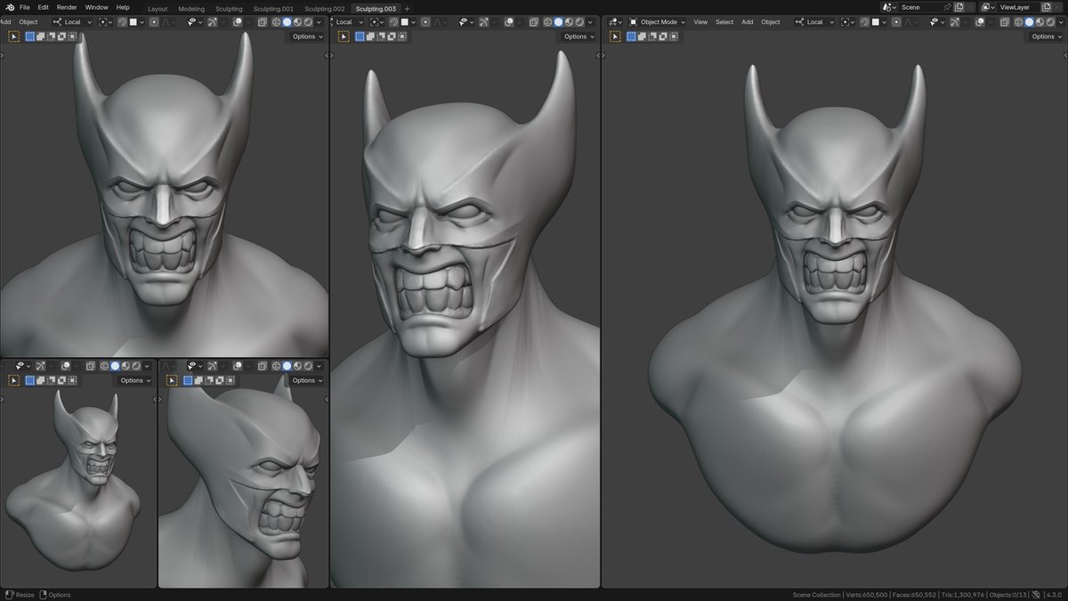X-Men, Wolverine 🦸💪 - Speedsculpt n.008

#xmen #sculpting #wolverine #digitalsculpting