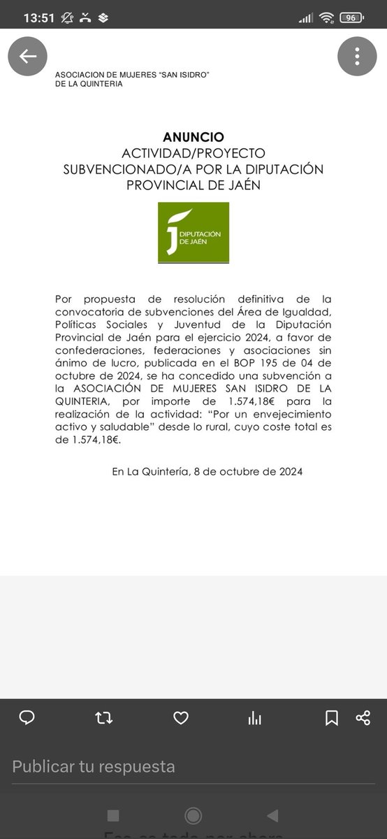 ASOCIACION DE MUJERES "SAN ISIDRO" DE LA QUINTERIA tweet media