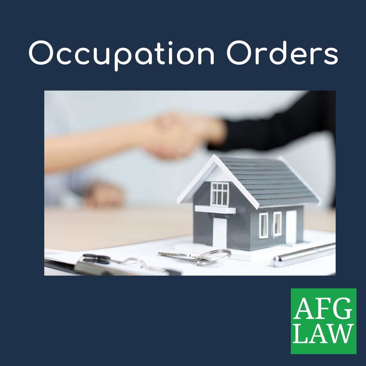 An Occupation Order is a court order that gives an individual a right to reside in the family home, and potentially can exclude the other party from having access to the home. 

Click on the news section on AFG LAW's website to read our guide to Occupation Orders. 

#afglaw