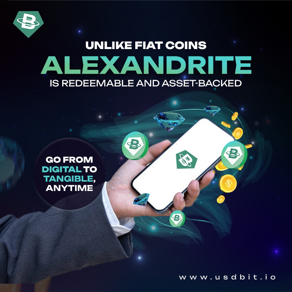 usdbit_'s tweet photo. ๐ Unlike fiat, Alexandrite gives your digital assets real-world value.
#USDBit is backed by tangible, redeemable #Gems, making your wealth as solid as your belief in it.
Go from screen to substance anytime. ๐๐ฒ
๐Connect with us:
๐ข Join our Discord Server https://t.co/3x4E0C7JWP
๐ฌ Join our Telegram Channel https://t.co/vbnOxPOJnO
๐ Follow us on CoinMarketCap: https://t.co/dnhtb5Ixpf)
๐ https://t.co/g1PynK7xoh
#USDBit #AlexandriteBacked #DigitalToTangible #CryptoWithValue #AssetBackedToken #RareAssets #FiatAlternative #Web3Finance #CryptoWealth