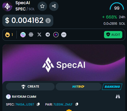 SpecAI_SOL_'s tweet photo. 🔬 $SPEC Takes the Crown – DEXTools Hot Pair #1! 👑

🚀 Ranked: #1 Hot Pair on DEXTools
📈 On-chain metrics exploding — massive volume incoming!
🔥 Liquidity surging, sentiment peaking — FOMO in full swing!
🧠 It’s not just hype — it’s a visionary narrative backed by momentum! https://t.co/Pp3srXwaEF