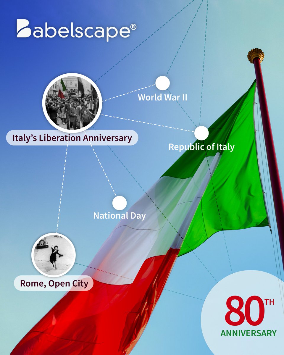 Today, April 25th, we celebrate #LiberationDay in #Italy! 🇮🇹🎉🇮🇹
It's a time to remember the values of freedom, peace, and democracy. Let's honor those who fought for a better future and continue to build a society based on justice and equality.

#April25th #Freedom #Democracy
