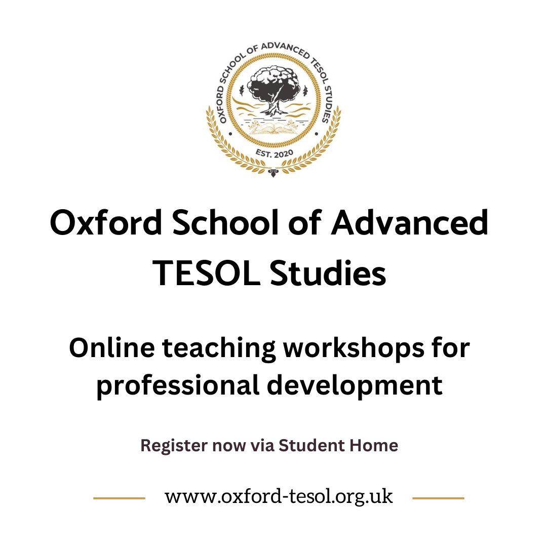 TESOLprmagazine's tweet photo. UPCOMING TEACHING WORKSHOPS
26 April 2025:
Understanding Language Learner Psychology
24 May 2025:
Culturally Responsive Instructional Strategies in the English Language Classroom
21 June 2025:
Corpus Linguistics for EFL Learning
Register via Student Home: https://t.co/0GT1A6VELl https://t.co/xuyPdCmzOb