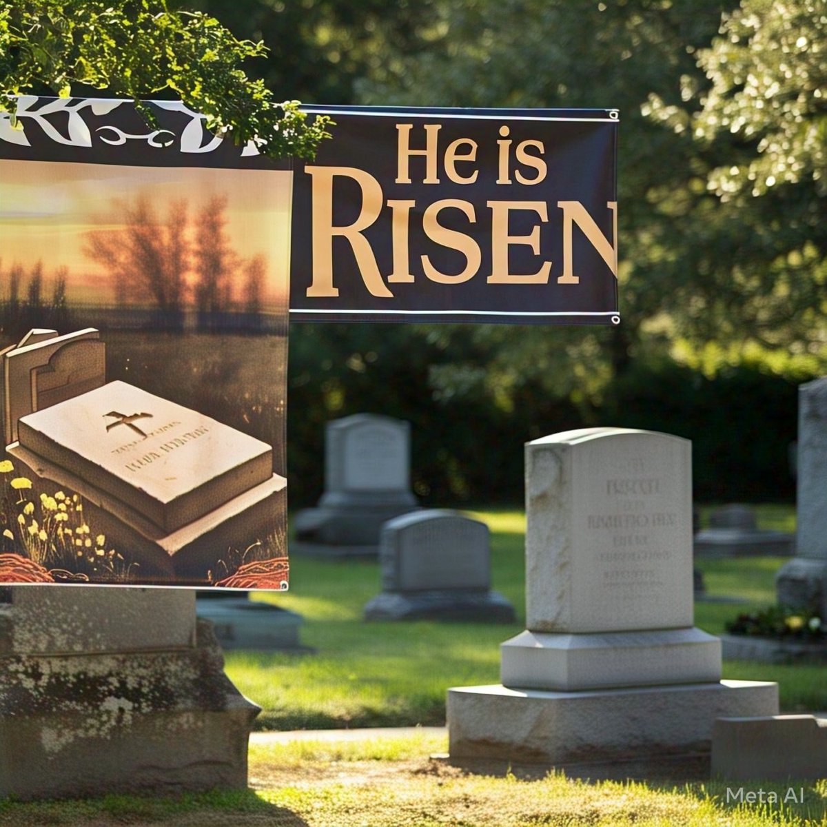 Jeseldin's tweet photo. Empty tomb… plot twist! 😜 Celebrating new beginnings and a seriously good story this Easter. #HeIsRisen #EasterSunday #Hope https://t.co/x74aDATQxD