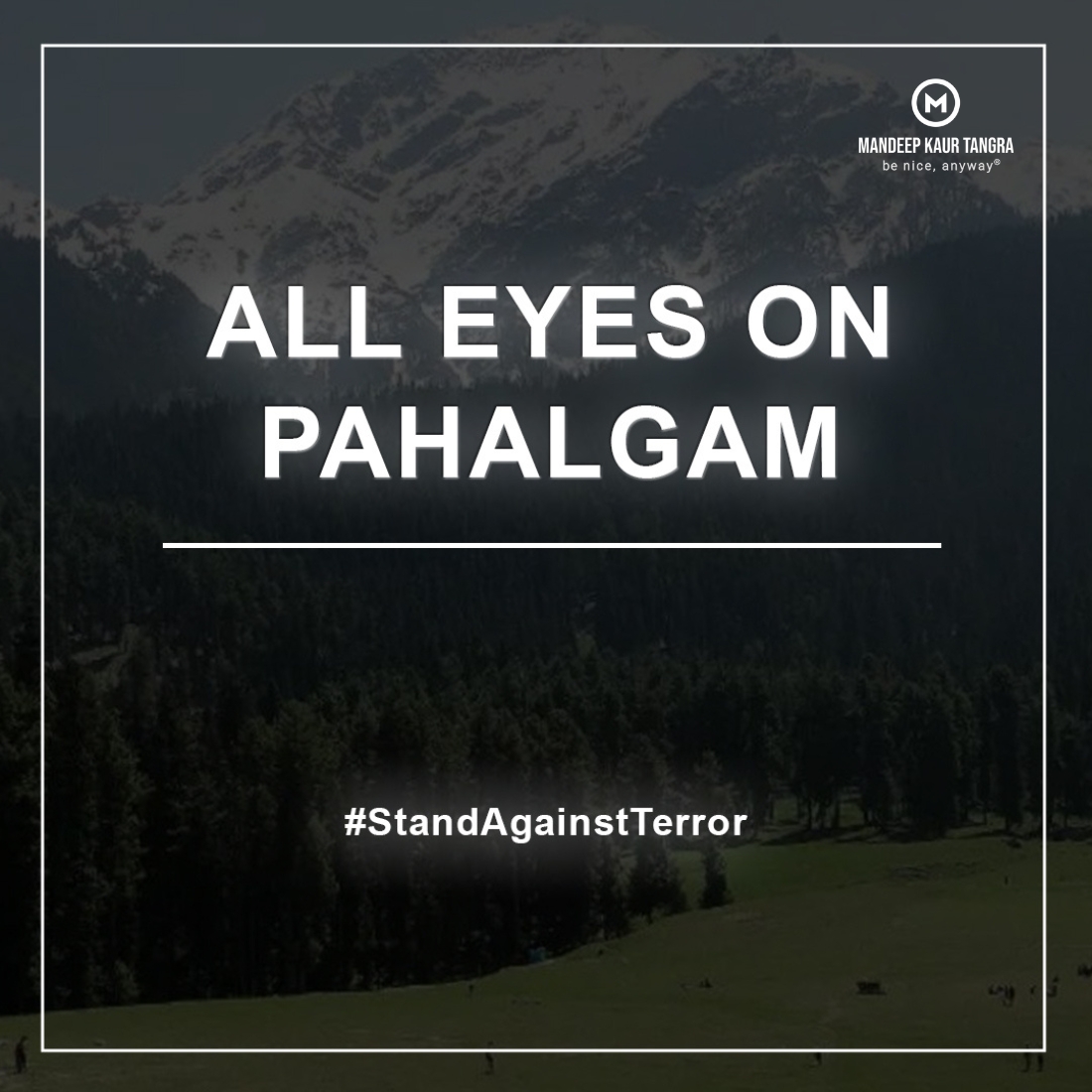 Mandeep_Tangra's tweet photo. Shocked by the terror attack on tourists in Pahalgam, Kashmir. Innocent lives targeted in a place known for peace and beauty. Prayers for the victims and their families.

#Pahalgam #Kashmir #TerrorAttack #StandAgainstTerror #PrayForPahalgam #StopTerrorism #JammuAndKashmir https://t.co/CPrtovQ7wM