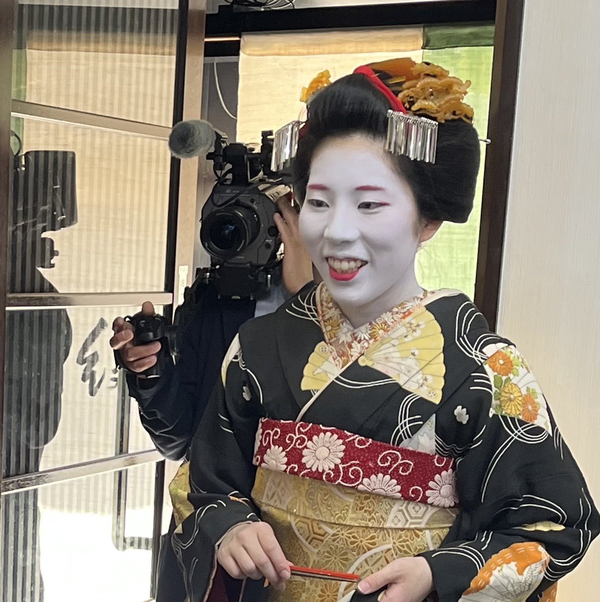 ktntdr's tweet photo. 本日、上七軒から久しぶりの舞妓さんお店出し。#梅豆衣ちゃん　#上七軒 https://t.co/5Mi1yOayKR
