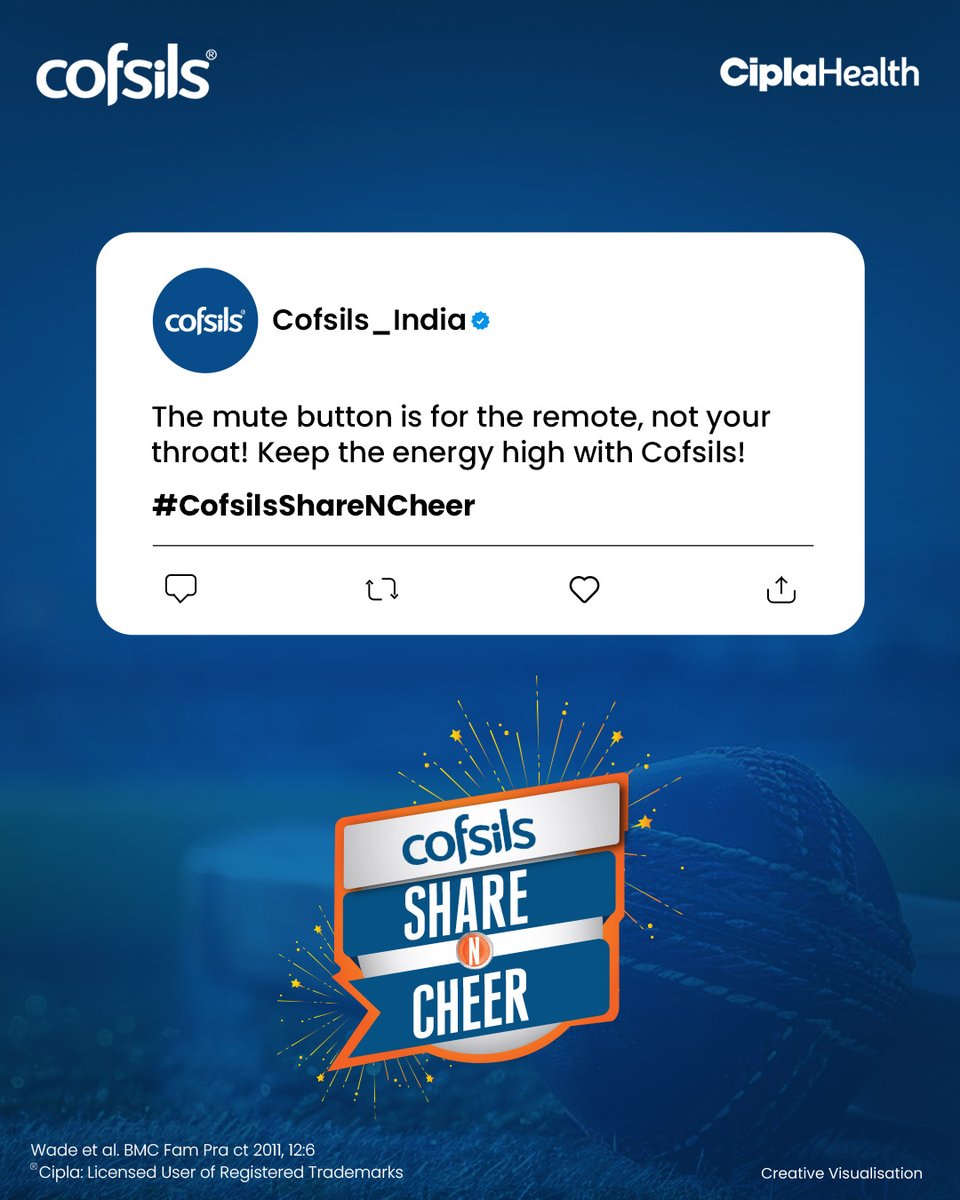Keep your throat match-ready with Cofsils power!🏆🔊

#Cofsils #Cipla #QuickRelief #SoreThroat #IPL2025 #IPL #IndianPremierLeague #CofsilsShareNCheer #Mulethi #Orange #LemonHoney #GingerLemon #FreshMint #TulsiPudina