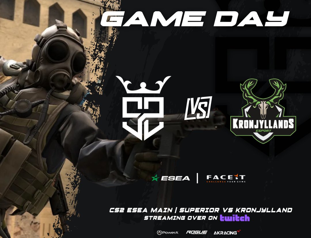 Superior Esports (@sup3riorgg) on Twitter photo ITS GAME DAY! We face off against <a href="/KronjyllandsCS/">Kronjyllands Esport</a> on game 6 of the regular season!
🔴twitch.tv/superioresport…
🎙️ <a href="/_haughtsauce_/">haughtsauce</a>
🕐 1pm CST/8pm CET
#SuperiorCS | <a href="/FACEIT/">FACEIT</a> <a href="/ESEA/">ESEA League</a> ITS GAME DAY! We face off against <a href="/KronjyllandsCS/">Kronjyllands Esport</a> on game 6 of the regular season!
🔴twitch.tv/superioresport…
🎙️ <a href="/_haughtsauce_/">haughtsauce</a>
🕐 1pm CST/8pm CET
#SuperiorCS | <a href="/FACEIT/">FACEIT</a> <a href="/ESEA/">ESEA League</a>