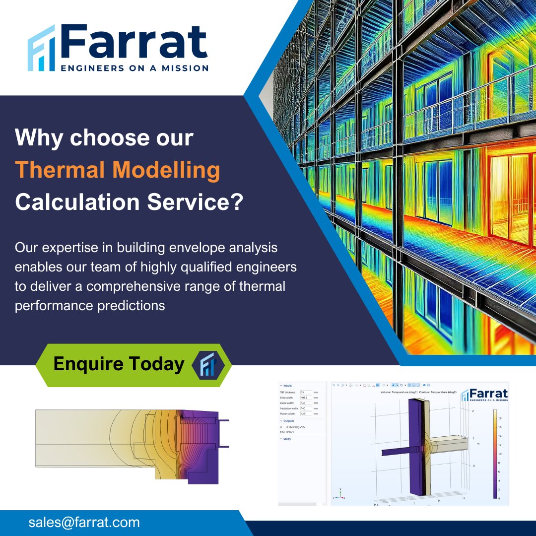 Our Thermal Modelling Services support the design and delivery of high-performance buildings. These services are tailored for Architects, Structural Engineers, and Specifiers looking to improve thermal efficiency. farrat.com/thermal-modell…