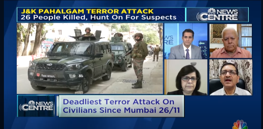 CNBC-TV18 (@cnbctv18news) on Twitter photo #PahalgamTerrorAttack | <a href="/Parikshitl/">Parikshit Luthra</a> in conversation with Anju Gupta, Security Expert, <a href="/MichaelKugelman/">Michael Kugelman</a>, Foreign Policy Analyst, and Former diplomat <a href="/asajjanhar/">ashok sajjanhar</a> on the attack, international response to it, Pakistan's role and more
#pahalgamattack #PahalgamTerroristAttack #PahalgamTerrorAttack | <a href="/Parikshitl/">Parikshit Luthra</a> in conversation with Anju Gupta, Security Expert, <a href="/MichaelKugelman/">Michael Kugelman</a>, Foreign Policy Analyst, and Former diplomat <a href="/asajjanhar/">ashok sajjanhar</a> on the attack, international response to it, Pakistan's role and more
#pahalgamattack #PahalgamTerroristAttack