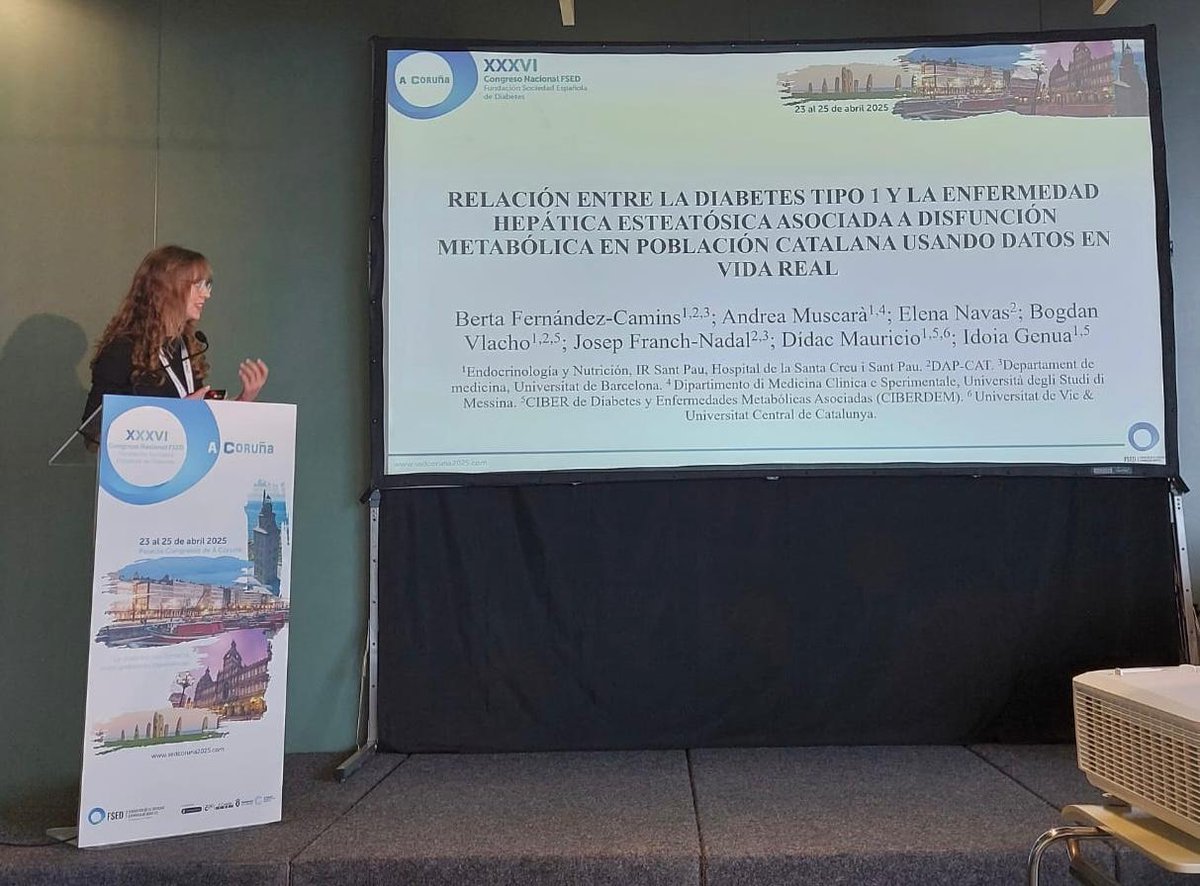 "Relación entre la diabetes tipo 1 y la enfermedad hepática esteatósica asociada a disfunción metabólica en población catalana usando datos en vida real" presentado por la Dra. Fernández-Camins