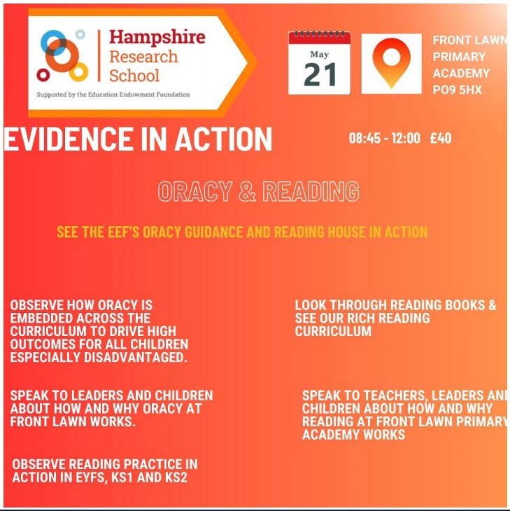 There are still spaces available - have you booked yours yet? #evidenceinaction #EEF #Hampshireresearhschool #readinghouse #oracy