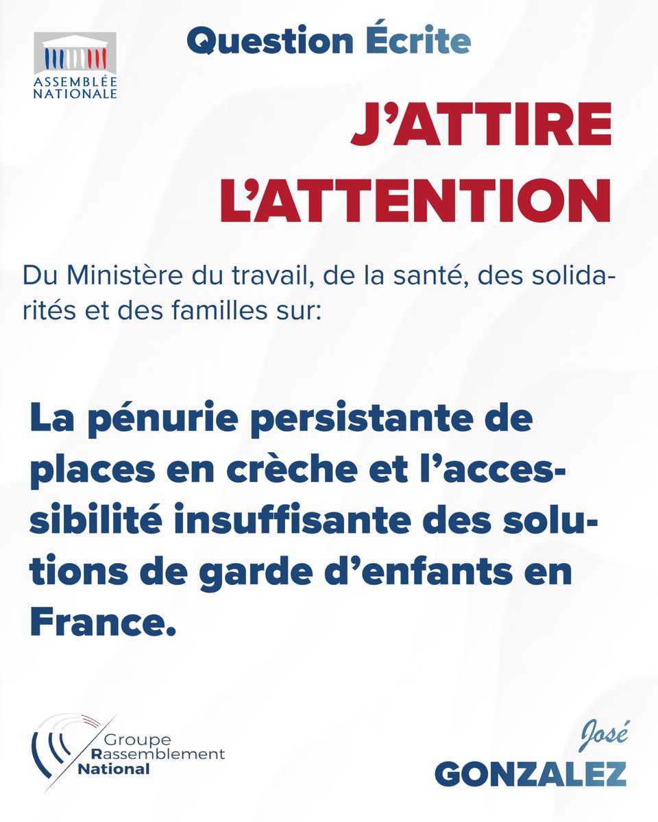 GonzalezJoseRN's tweet image. 👶🏻🍼Pénurie de places en crèche.

📉 Dans les Bouches-du-Rhône, seul 1 enfant sur 2 trouve une place. Certaines communes n’ont aucune solution de garde.

Il est temps d’agir : plus de structures, plus de moyens.

Retrouvez ma question complète ici:
assemblee-nationale.fr/dyn/17/questio…