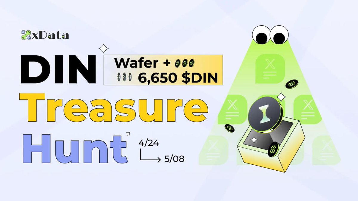 Chirimibee's tweet image. DIN Treasure Hunt is LIVE

We’re thrilled to launch the first-ever @din_lol_ treasure hunt — solve riddles, #GODIN, and earn Wafer + $DIN along the way!

🗓️April 24 – May 8

💡 7 riddles. 14 days. Each correct guess earns you Wafer.

🏆 Top 100 hunters, ranked by Wafer earned