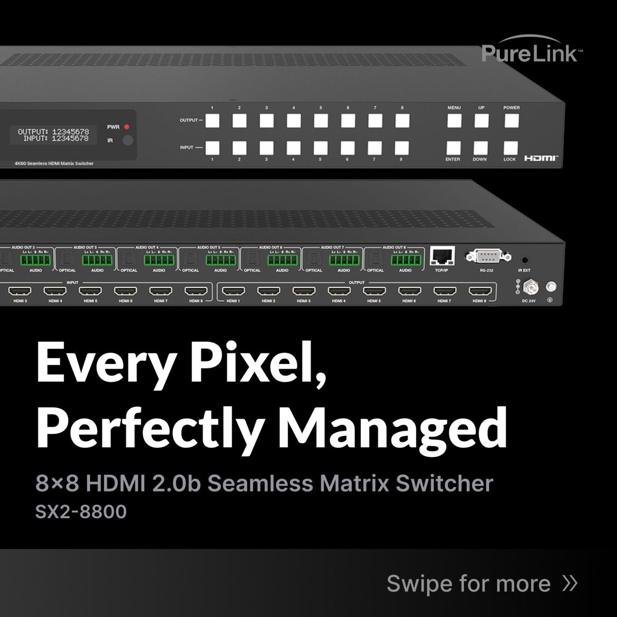msdsolutionsksa's tweet image. Meet the SX2-8800: Precision-engineered brilliance in an 8x8 HDMI 2.0b Matrix Switcher. Swipe to uncover its game-changing features.
Contact us via email at info@msd-solutions.net
#MSDSOLUTIONS #Purelink #ControlSolutions #AVSolutions #meetingrooms #videowalls #Technology