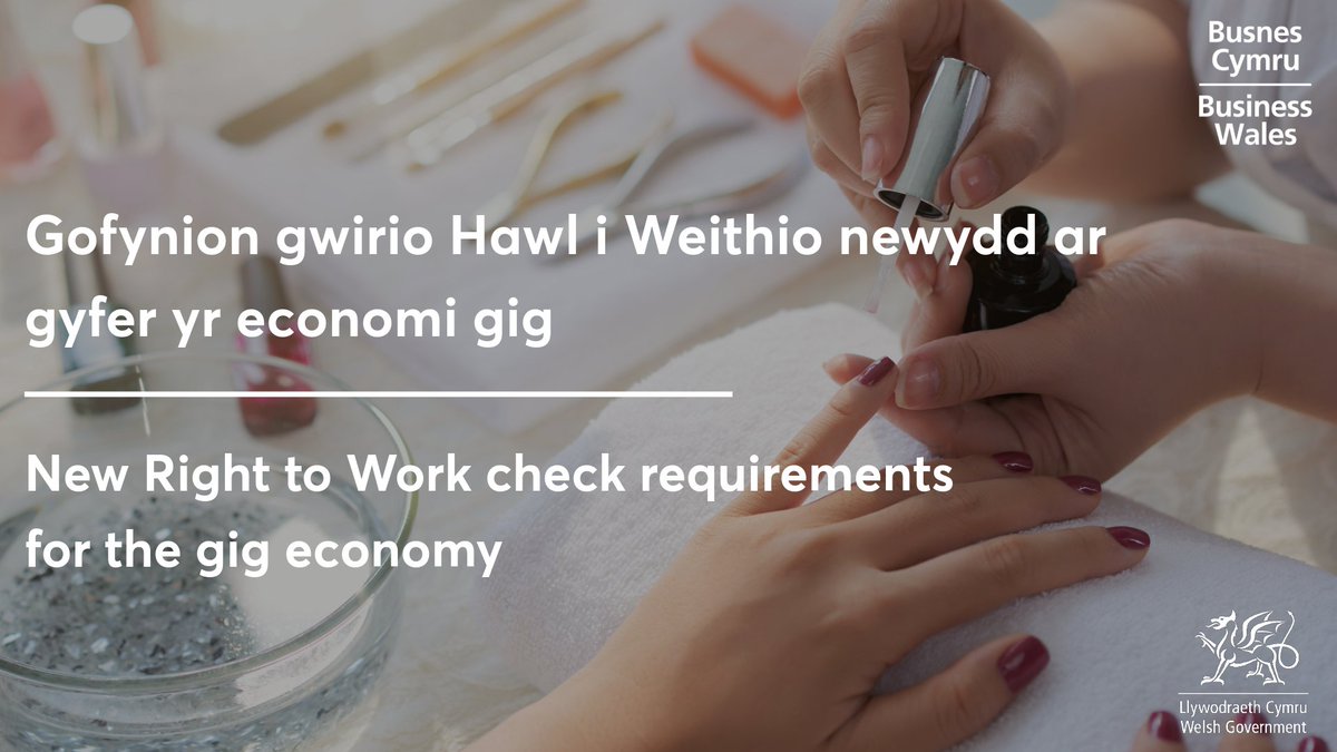 Nawr rhaid i gwmnïau economi gìg wirio statws mewnfudo POB gweithiwr. 

Busnesau'n wynebu dirwyon £60k fesul gweithiwr anghyfreithlon, cau a dedfrydau carchar. 

Cau bwlch sy'n effeithio miloedd.

busnescymru.llyw.cymru/newyddion-a-bl…