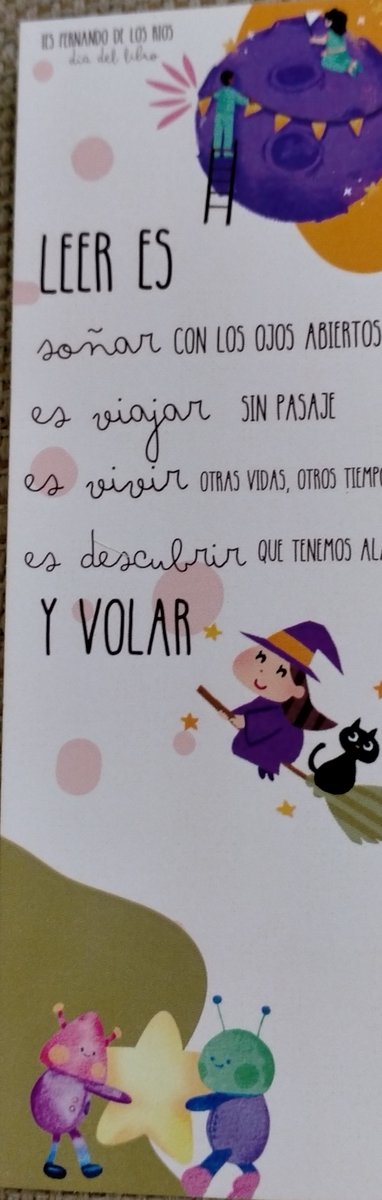 Los alumnos de Literatura Universal y los del Aula Específica de nuestro  IES han realizado unos marca páginas para desearnos un feliz día del  libro. Todos los miembros de la comunidad educativa hemos tenido un  bonito obsequio.