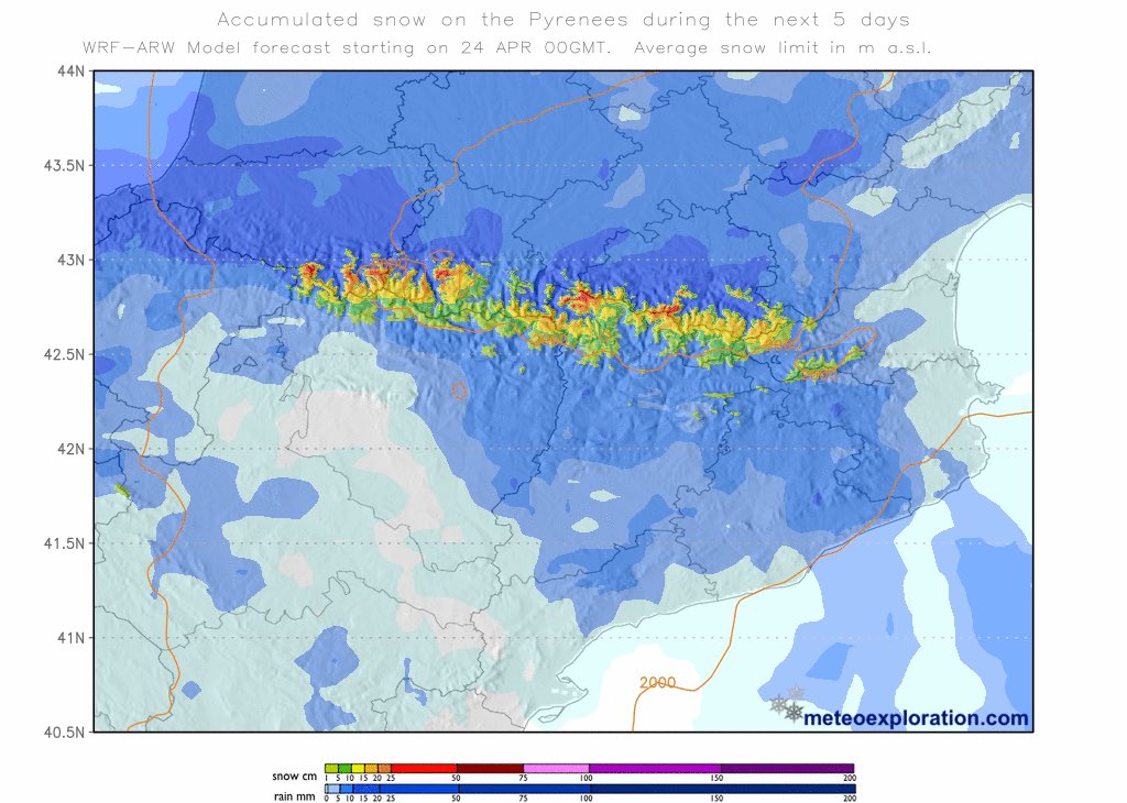 Tres dies amb una mica de tot! 
☀️🌡 Divendres: Sol i caloreta al migdia!

Dissabte: Ruixats i tempestes des de bon matí, amb baixada de temperatures i neu 1.800 m ❄️

🌥🌬 Diumenge: Temps variable al vessant sud, però nevades al vessant nord del Pirineu!

meteopirineuscatalans.com/previsio/