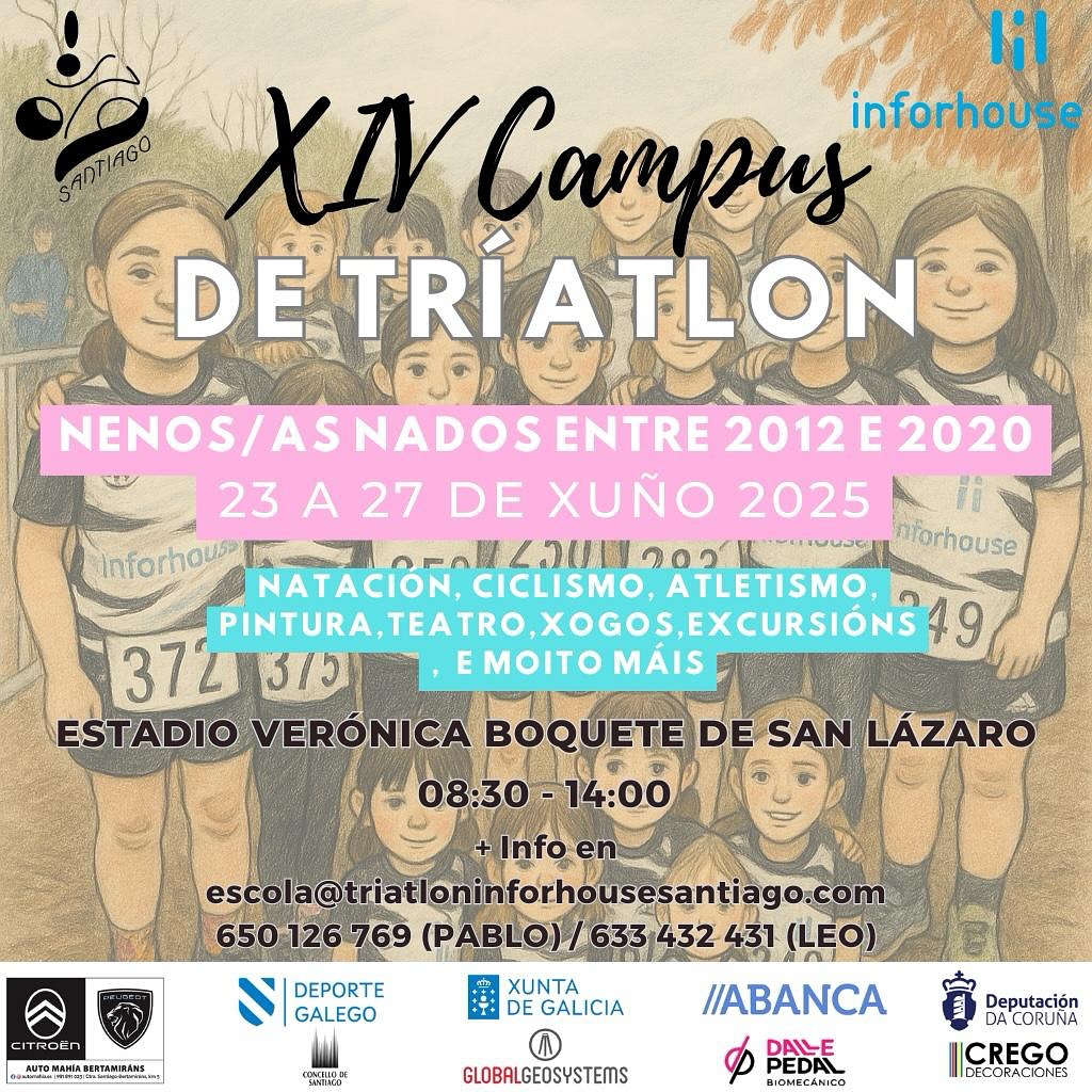¿Queres desfrutar do deporte a tope co <a href="/triinforhouse/">Triatlon Inforhouse Santiago🦓</a>? 🦓Inscríbete xa no XIV Campus de Triatlón. Esperámoste!!

#somosInforhouse #máscercadeTI
