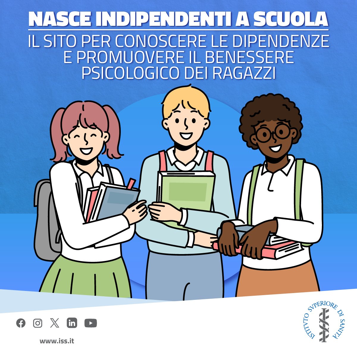 🏫Nasce Indipendenti a #scuola, il sito che mette a disposizione risorse per prevenire le #dipendenze e promuovere il #benesserepsicologico dei ragazzi!  📷Scopri l'iniziativa dell'#IstitutoSuperiorediSanità per #studenti, #insegnanti e #famiglie: tinyurl.com/27uf27zc #iss