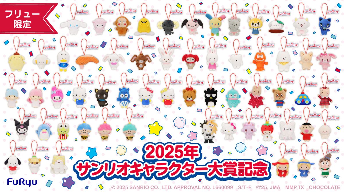 景品情報】 サンリオキャラクターズ キャラクター大賞マスコット2025