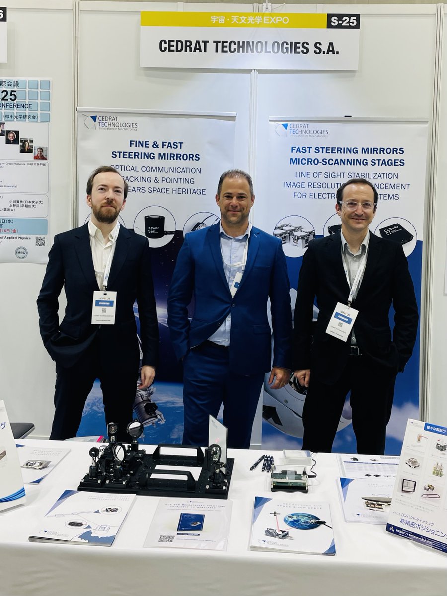 The OPIE event is in full swing in Pacifico Yokohama, Japan! Our team will be delighted to welcome you at our stand S25 and discuss your project 🛰️.
#OpticalCommunication #SpaceTech #Photonics #Innovation #FastSteeringMirrors #OPIE <a href="/asrc_contact/">ASRC</a> <a href="/businessfrance/">Business France</a>