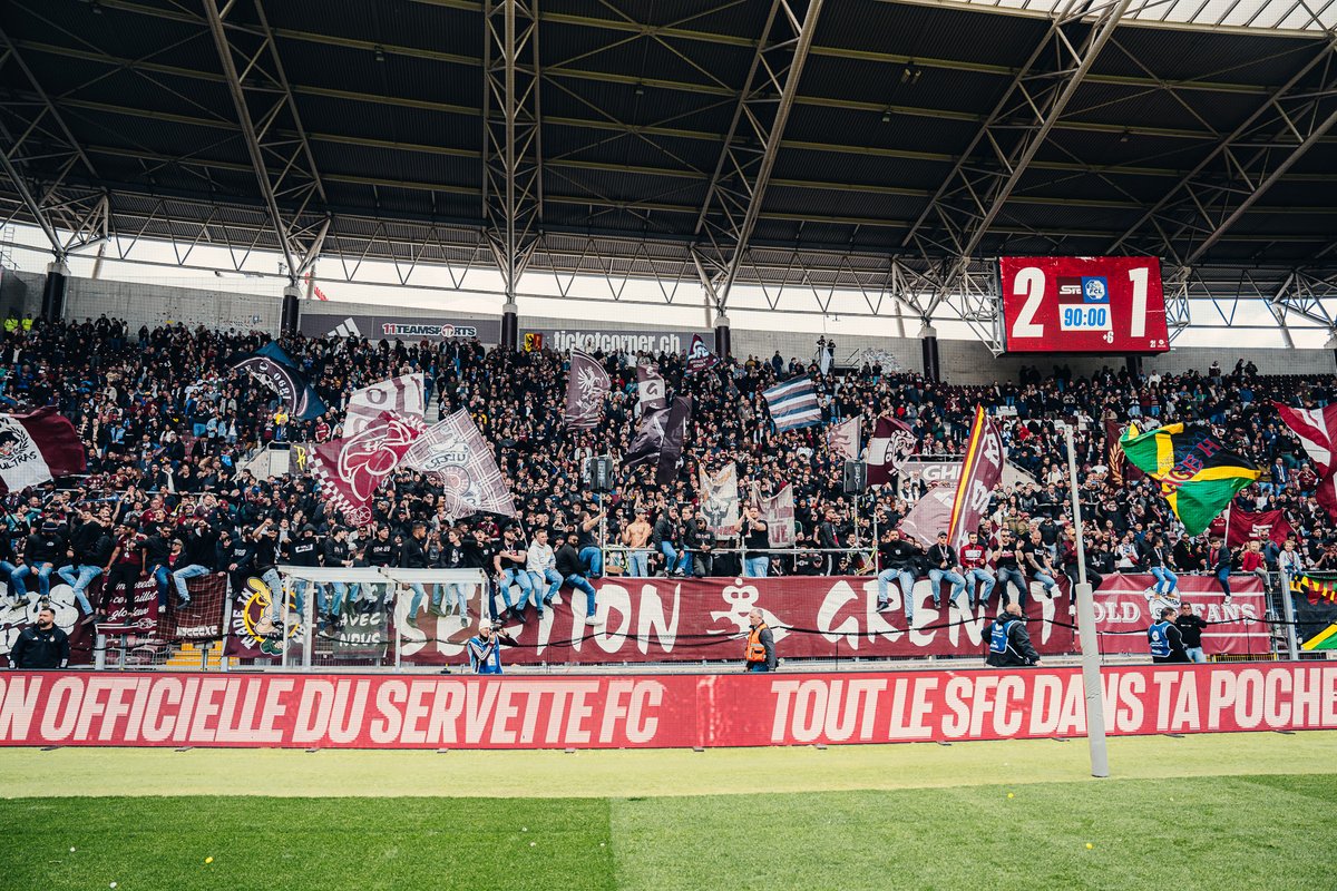 ServetteFC's tweet photo. 𝑼𝒏 𝒆𝒏𝒈𝒐𝒖𝒆𝒎𝒆𝒏𝒕 𝒕𝒐𝒖𝒋𝒐𝒖𝒓𝒔 𝒑𝒍𝒖𝒔 𝒈𝒓𝒂𝒏𝒅 ✨
Face à Lucerne, la Nord était complète pour la 7️⃣ème fois cette saison 🇱🇻
🔜 On compte sur vous pour la remplir lors des 3️⃣ derniers matchs du #SprintFinal
🎟️▶️https://t.co/WLsjpue36f
#NotreVilleNotreClub https://t.co/TIuuBnCxvg