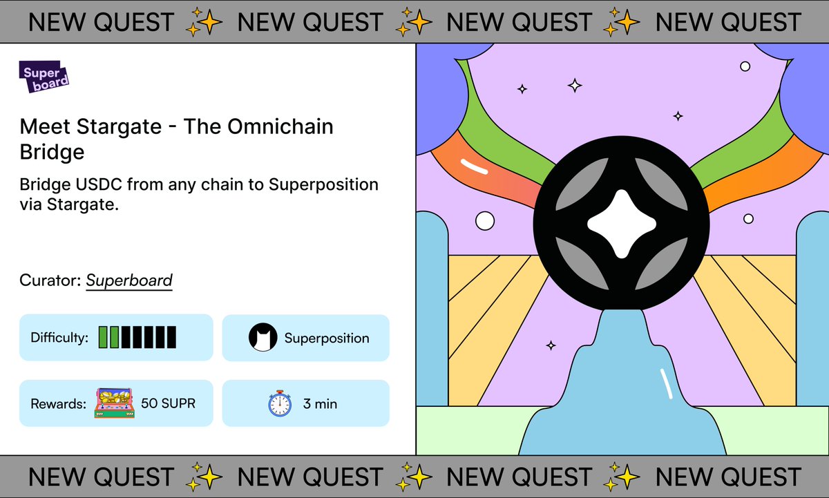 Superboard_'s tweet photo. 🐱Meowtiverse Bridge: Meet @StargateFinance

Bridge your USDC to @Superpositionso like a cross-chain kitty on a mission. Complete quest, flex those omnichain claws.

meow: https://t.co/xdFaS8Yrtb https://t.co/DqGNmBxPuq