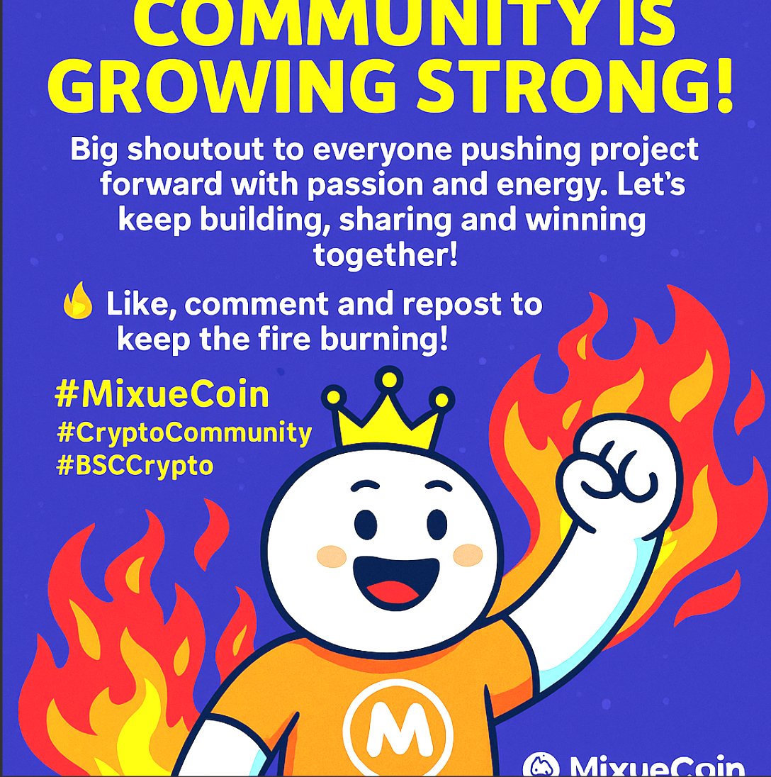Mixue_Coin_Of's tweet photo. 🚀 The MixueCoin community is GROWING strong!
Big shoutout to everyone pushing the project forward with passion and energy.
Let’s keep building, sharing and winning together!
🔁 Like, comment and repost to keep the fire burning!
#MixueCoin #CryptoCommunity #BSCCrypto #Web3Togethe https://t.co/g6XR0UXmkK