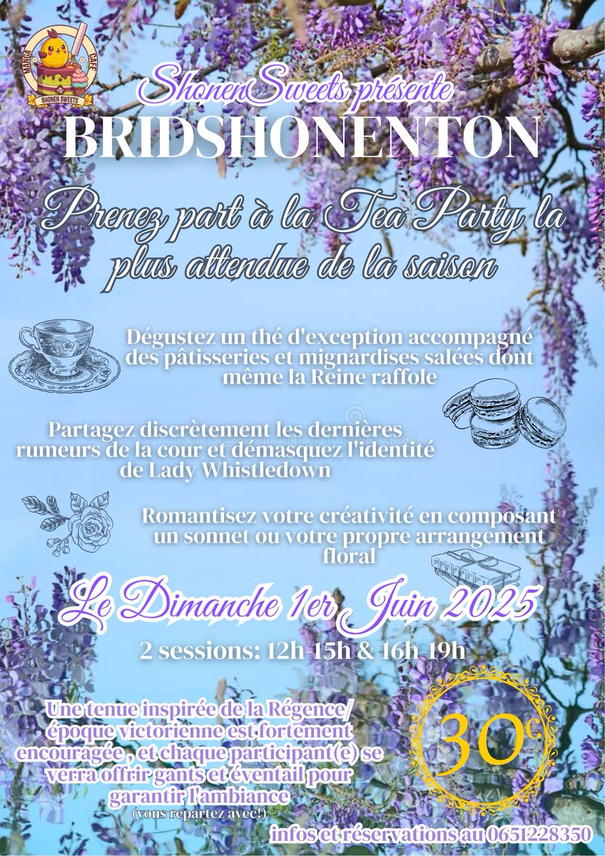 ShonenSweets's tweet image. Très chers amis lecteurs,

    Il est de mon devoir de vous informer qu'un événement des plus exquis se prépare cette saison, et j'espère y retrouver les membres les plus élégants de notre société pour y partager rumeurs et délicieuses douceurs....

          Lady W.