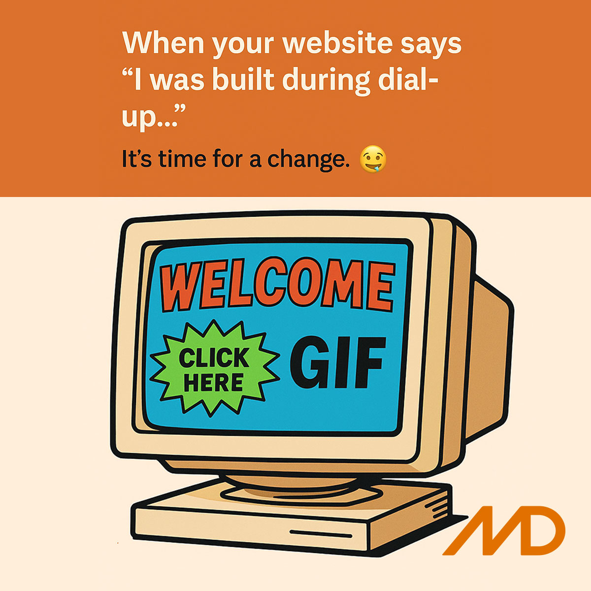 manartdigital's tweet photo. 💻 When your website says "I was built during dial-up..."
It’s time for a change. 😅

We build custom websites that don’t just look great… they convert.

📲 DM us to get started (no floppy disks required).

#WebsiteGlowUp #ManartDigital #CustomWebsites #DigitalTransformation https://t.co/MMacAFkSRl