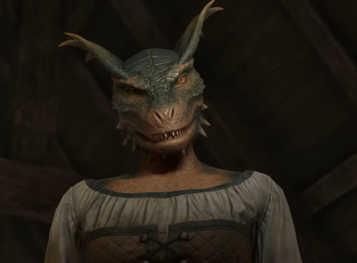 Tried fixing Oblivion remaster's Argonian, edit on the left