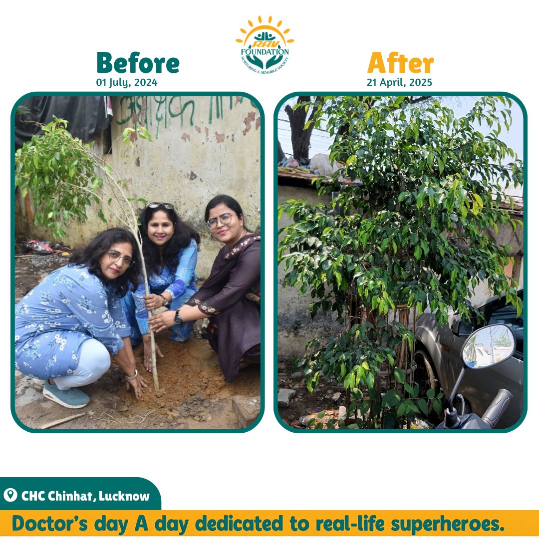 rav_foundation's tweet photo. 1 जुलाई 2024 को डॉक्टर्स डे के उपलक्ष्य में RAV Foundation एवं सामुदायिक स्वास्थ्य केंद्र, चिनहट, लखनऊ की डॉ. टीम के सहयोग से एक विशेष पहल की गई थी जो केवल पौधे लगाने तक सीमित नहीं थी, बल्कि ��नके संरक्षण और देखभाल का एक सामूहिक संकल्प था 
 हैं।
आप सभी का धन्यवाद। https://t.co/Dx4ULobgB6
