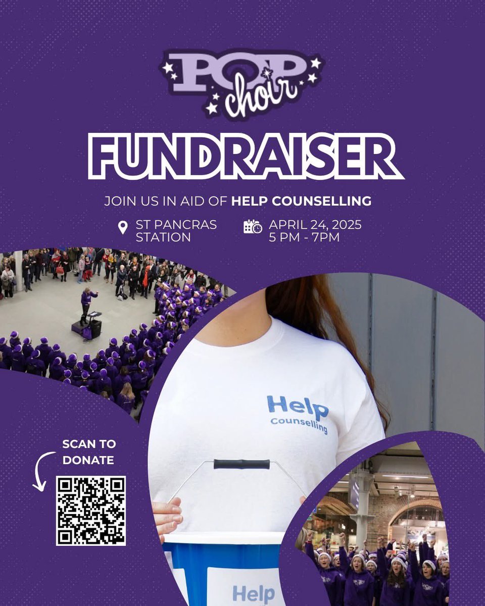 Tonight you’ll find us back at <a href="/StPancrasInt/">St. Pancras International</a> singing in aid of <a href="/HELPcc/">Help Counselling</a> between 5-7pm. Come and see us, and help us raise money for this fantastic little charity