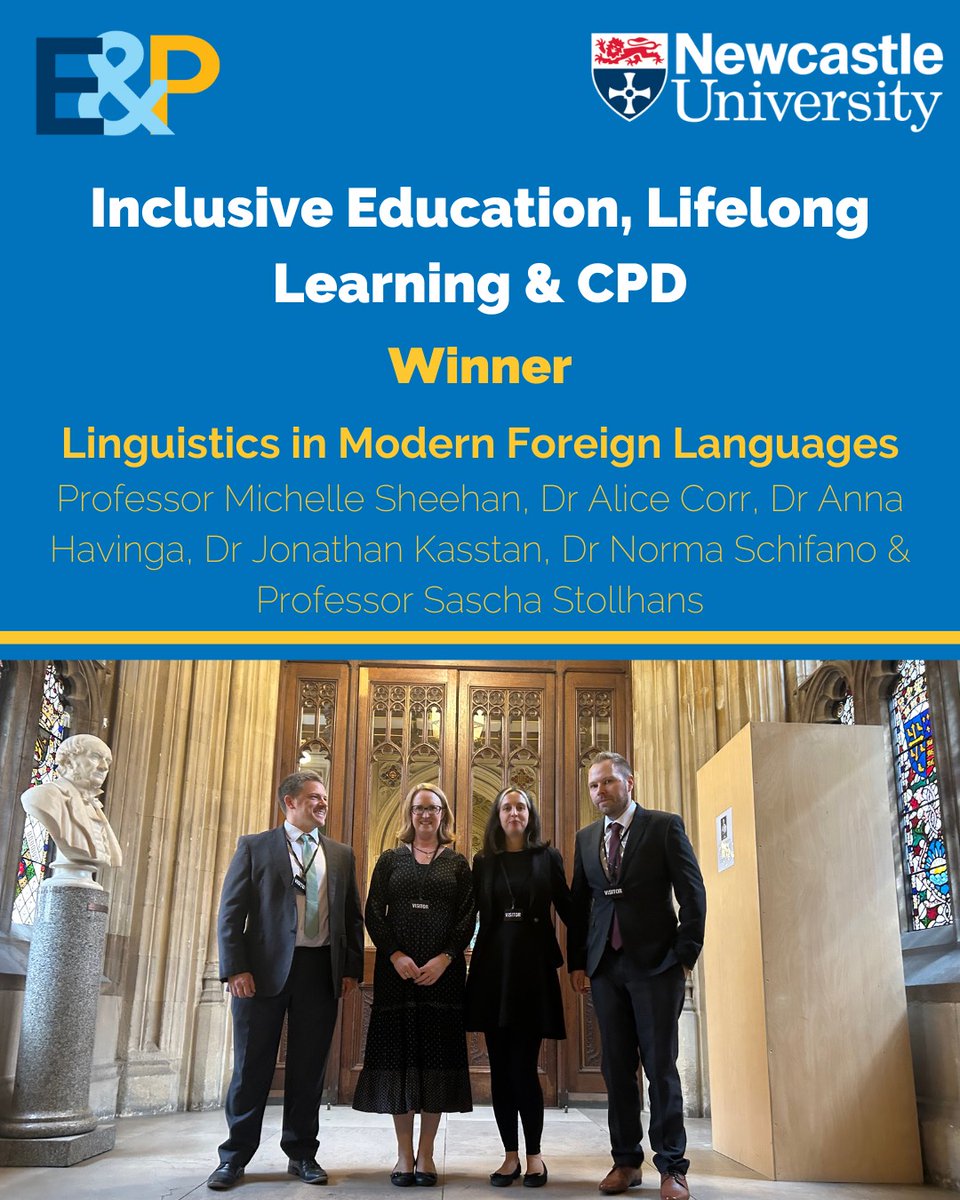 🏆Congratulations to <a href="/MiShee54/">Michelle Sheehan</a> and the entire project team for winning the 'Inclusive Education, Lifelong Learning &amp; CPD' Award!

This brilliant project is making the case for the place of linguistics in school-based language teaching.  #EngageAwards2025