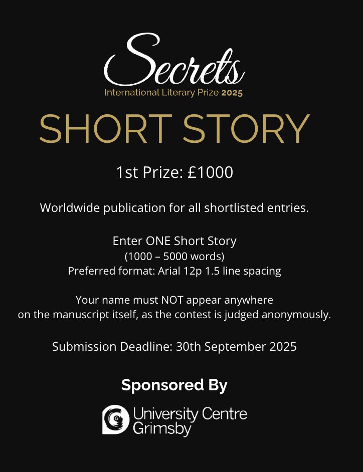 ENTER the 2025 <a href="/hhpublish1/">Hammond House Publishing</a> International Literary Prize: Short Story Category sponsored by the <a href="/unicentregy/">UCG</a> 
1st Prize for the Short Story winner is: £1000
Worldwide publication for all shortlisted entries.
hammondhouse.org.uk/2025-literary-…
#writingcompetition #WritingCommunity