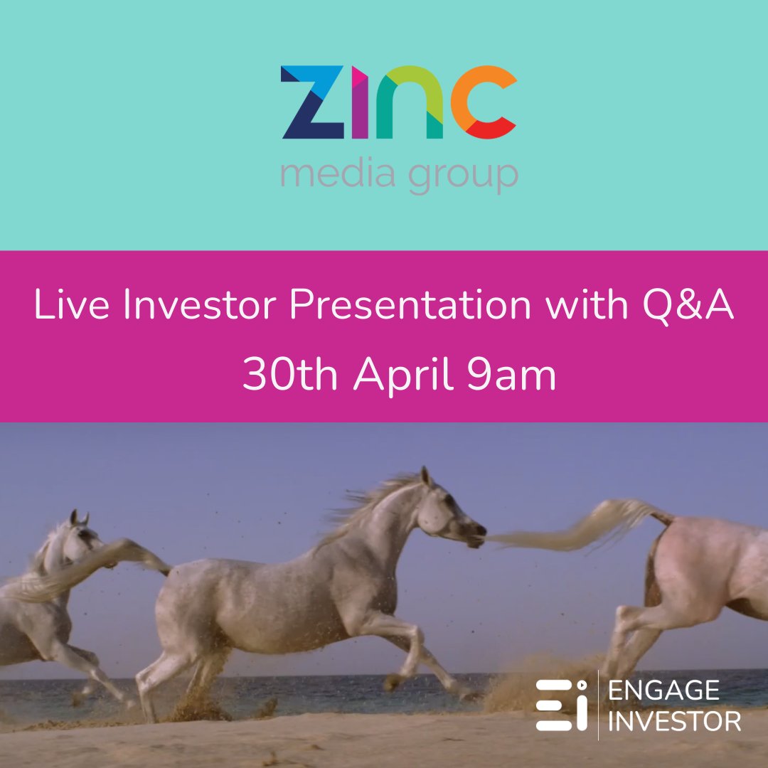 📢 Next week on Wednesday 📢

Join CEO of <a href="/zinc_media/">Zinc Media Group</a> Mark Browning for an investor presentation with an interactive Q&amp;A session

Don't miss out - sign up now 👇👇👇

engageinvestor.news/ZIN_Pres25