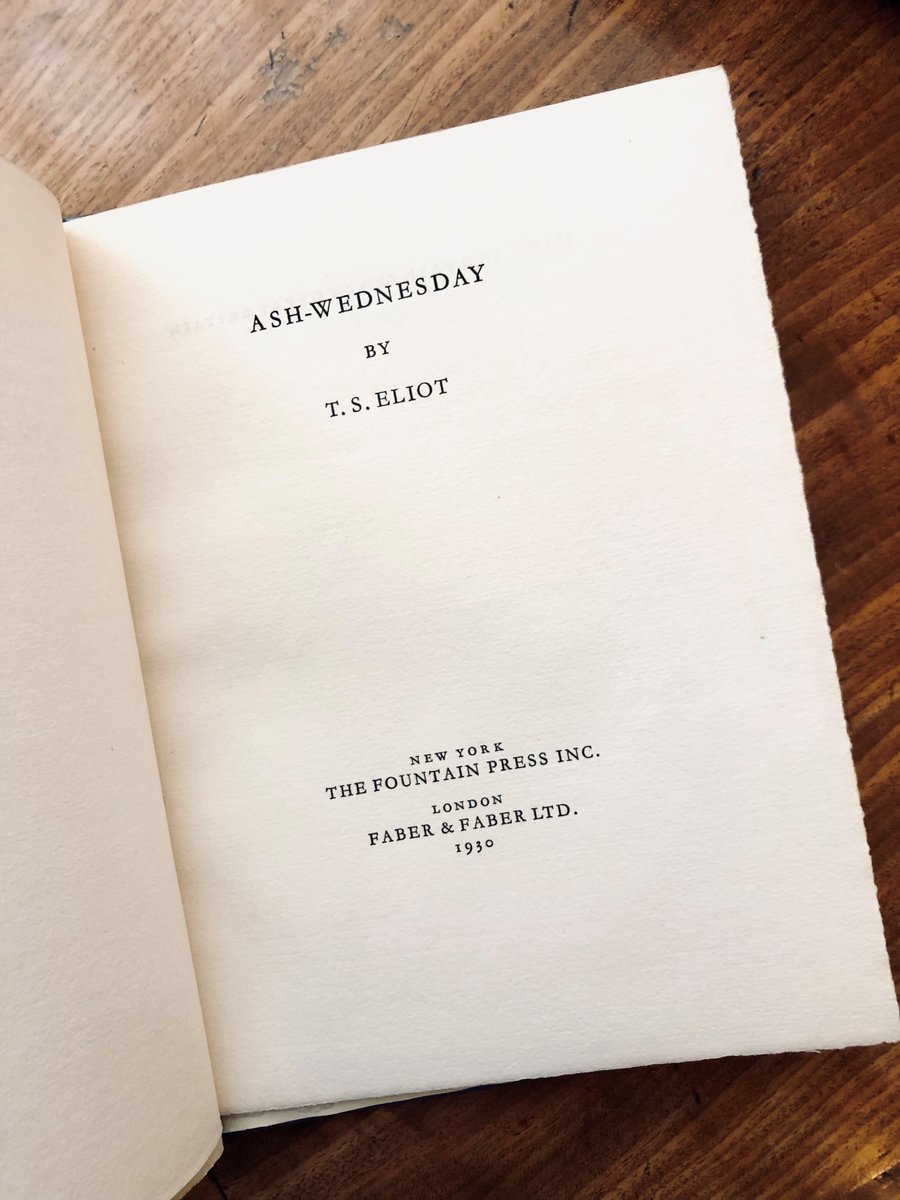 eliotfoundation's tweet image. 'The clue to these six poems... seems to be that the poet has entered on a new stage of his life. Adhesit pavimento might be written over them, but also De profundis, for the strongest feeling that they give is of a spirit’s communing.'
—Ash Wednesday, published 95 yrs ago today
