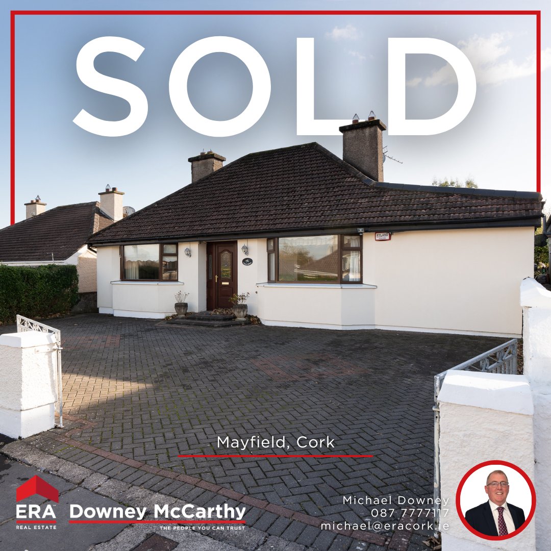 SOLD! Delighted to close on this superb detached bungalow in Mayfield - great result for our vendors 👏🏡 if you're thinking of selling in the area, contact our team to arrange your free, no obligation, property valuation.

eracork.ie