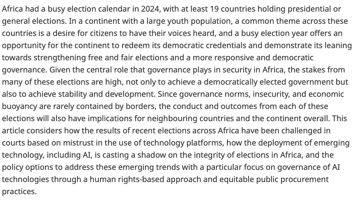 Data & Policy (@data_and_policy) on Twitter photo Recent article!
Reinstating trust in elections in the era of artificial intelligence and emerging technologies
👉 bit.ly/4jEIzBa
By <a href="/foladeleke/">fola adeleke</a>
Learn how policymakers can regulate technology in elections to protect democratic integrity
#AI #Democracy #Elections Recent article!
Reinstating trust in elections in the era of artificial intelligence and emerging technologies
👉 bit.ly/4jEIzBa
By <a href="/foladeleke/">fola adeleke</a>
Learn how policymakers can regulate technology in elections to protect democratic integrity
#AI #Democracy #Elections