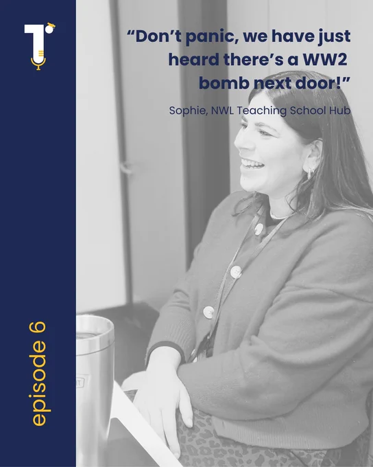 Next on the Train to teach podcast is Sophie. Now a leader in education, she shares the highs, lows, and the most important skill: knowing when to say no!  Simply search for Train to teach in your #spotify app or tap our #linkinbio to tune in.#WW2 #edpod@train_to_teach@nwltsh pic.twitter.com/EVEhhy2cru