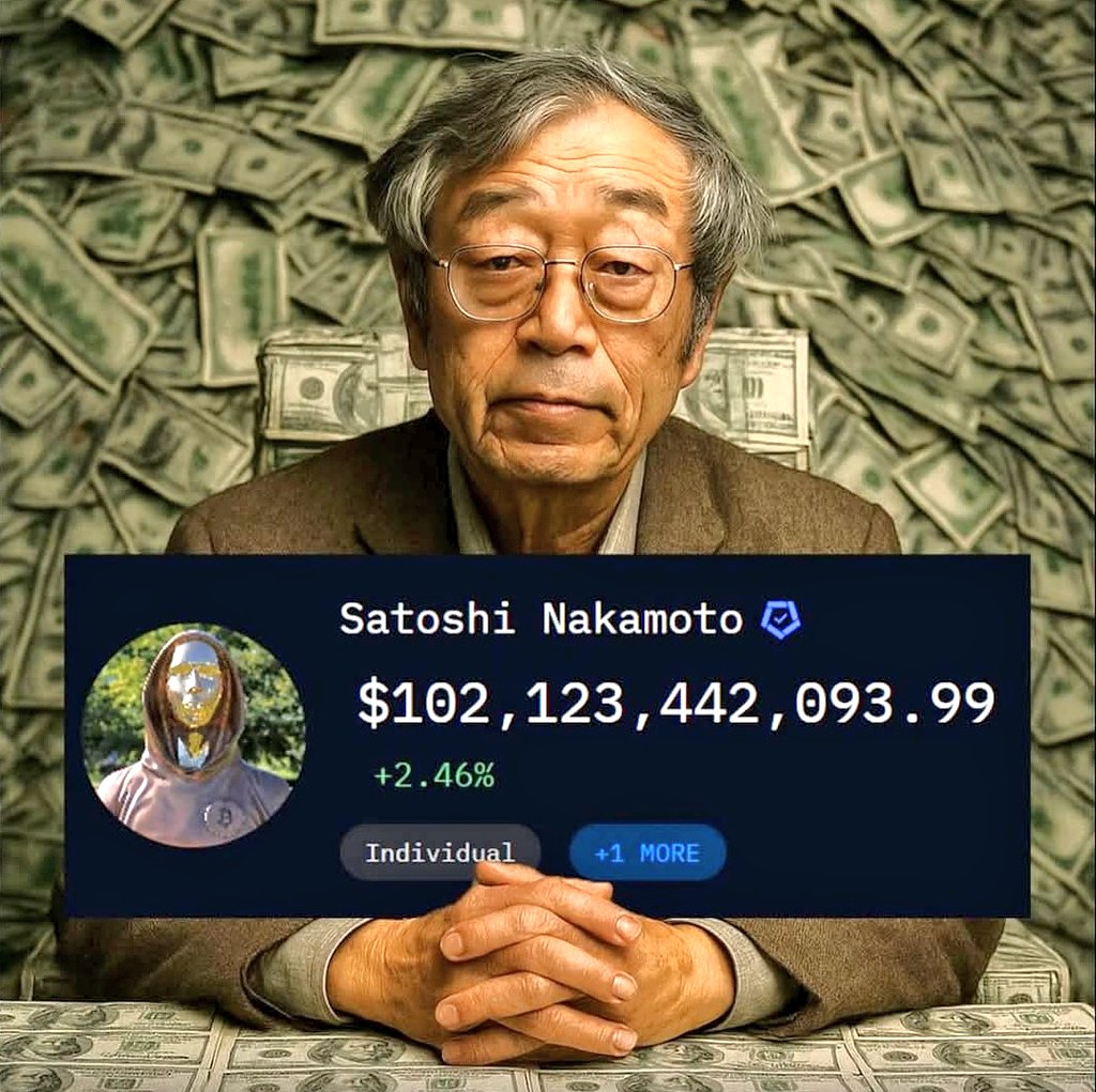 BREAKING 🚨🔥 Satoshi Nakamoto Net worth reaches $102 Billion without any  Stocks, Banks, investment or Bonds holdings. 🚨 If #Bitcoin reaches $270K,  Nakamoto will surpass Elon Musk by 2030.