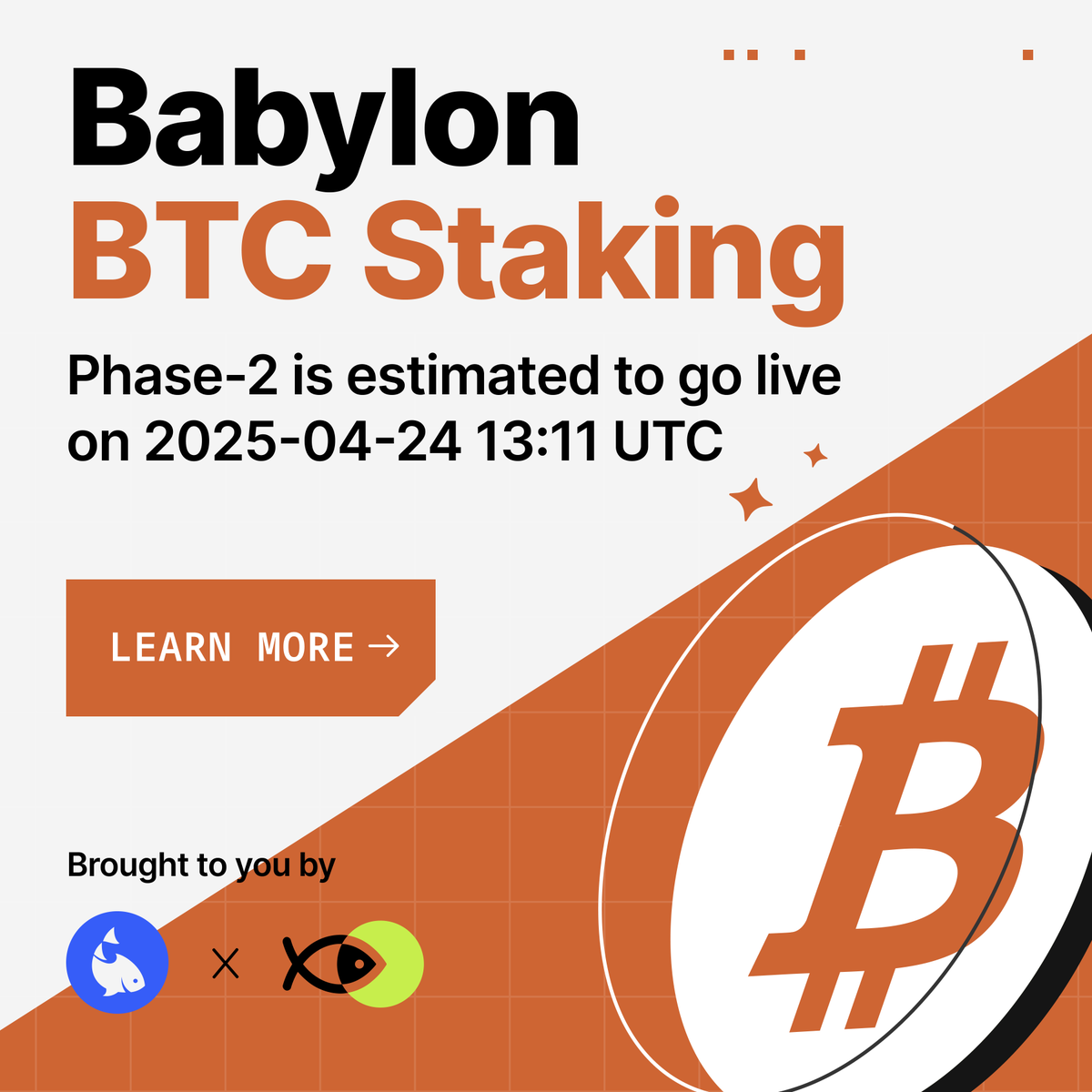 f2pool_official's tweet image. 🚀 Phase-2 of @babylonlabs_io Bitcoin staking is going live soon — estimated on 2025-04-24 13:11 UTC.
🟠 We’ve partnered with @stakefish to bring top-notch #Bitcoin staking services to you.
💰 Stake $BTC and earn $BABY rewards with us!
Details: f2pool.com/staking/networ…