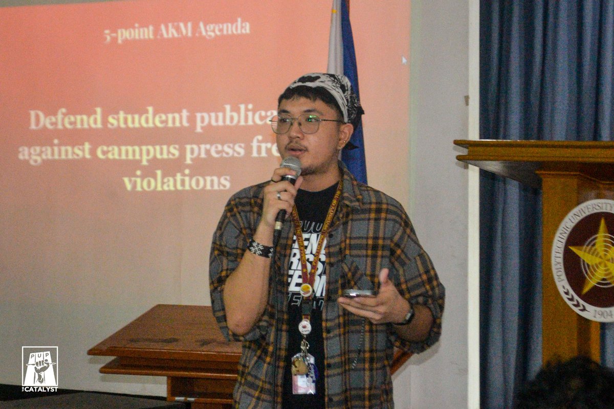 HAPPENING NOW | Jacob Baluyot, the Associate Editor for External Communications of The Catalyst, has been unanimously elected as the National Chairperson of the Alyansa ng Kabataang Mamamahayag PUP (AKM), with 12 votes, today, April 24.