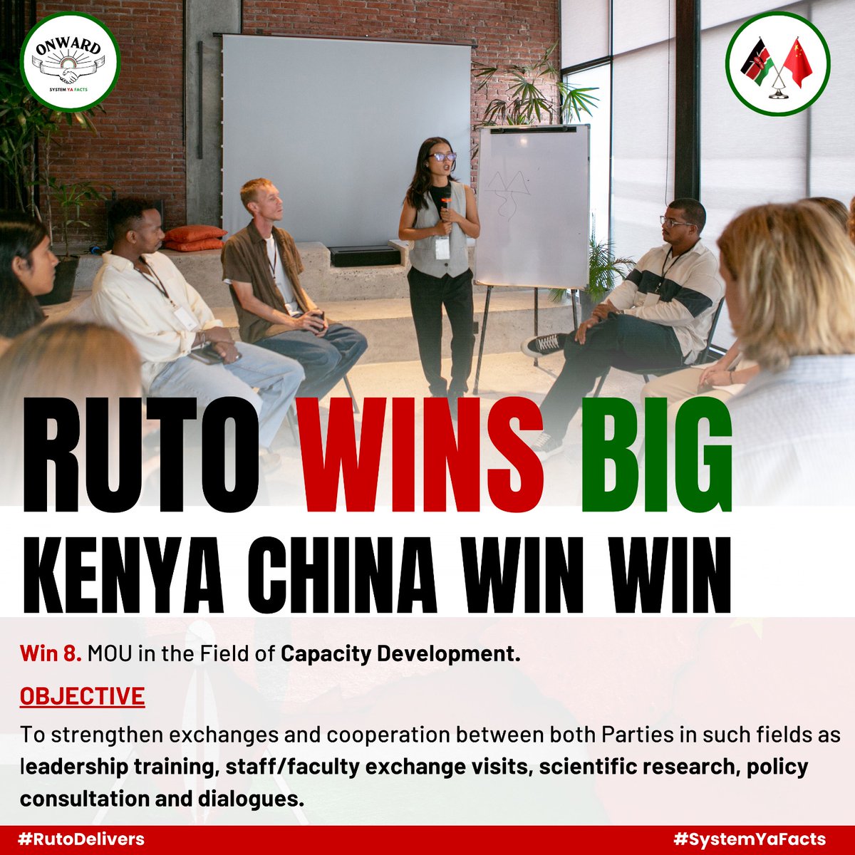 The MOU on capacity development boosts collaboration in leadership training, research, and policy dialogue—empowering institutions and fostering mutual growth through shared expertise. KenyaChina WinWin || #RutoWinsBig