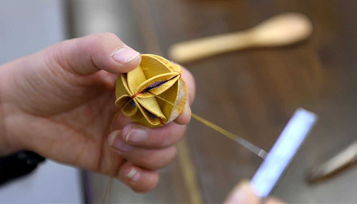 in_xi_an's tweet image. Fall in love with the Guanzhong embroidered ball! 💫 A handmade symbol of luck, love &amp;amp; celebration—crafted by local artisans with heart. More than decoration, it’s a wish for joy &amp;amp; fortune!🍀🎁
#handmade #embroidered #culturalheritage #goodluck #china #inxian