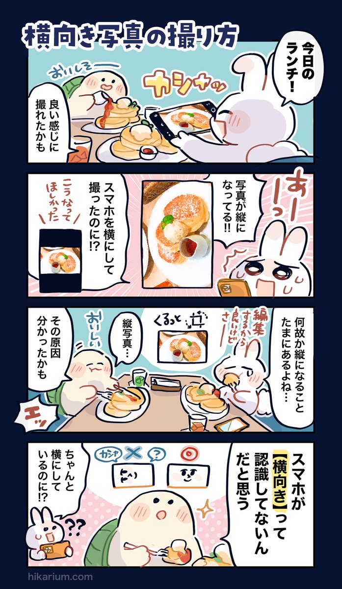 hikarium02's tweet image. 【iPhone解決メモ】
横向きで撮ったのに、縦写真になる理由