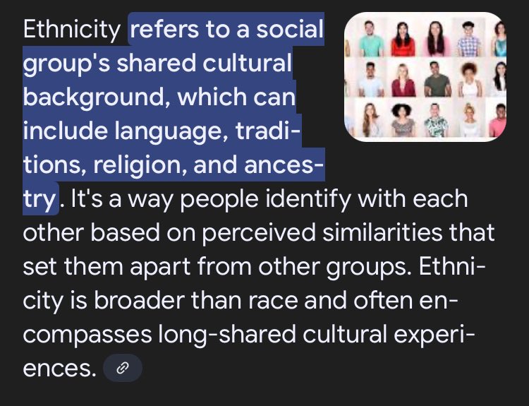 RoganKane's tweet photo. @AndrewPiperHP @frankbrunoboxer I’ll just show you the definition since any debate would be pointless. But to put it bluntly, ethnicity is more than just race. https://t.co/1eqoBOmFqO